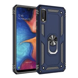 Samsung Galaxy A10e Tech Armor Ring Grip Case with Metal Plate (Navy Blue)